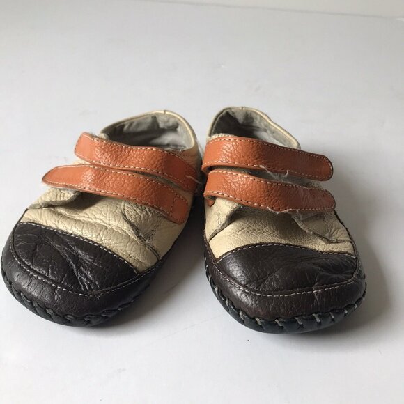 Little Blue Lamb Toddler Baby Leather Shoes Beige Hook & Loop Straps 18-24 month - Picture 5 of 7